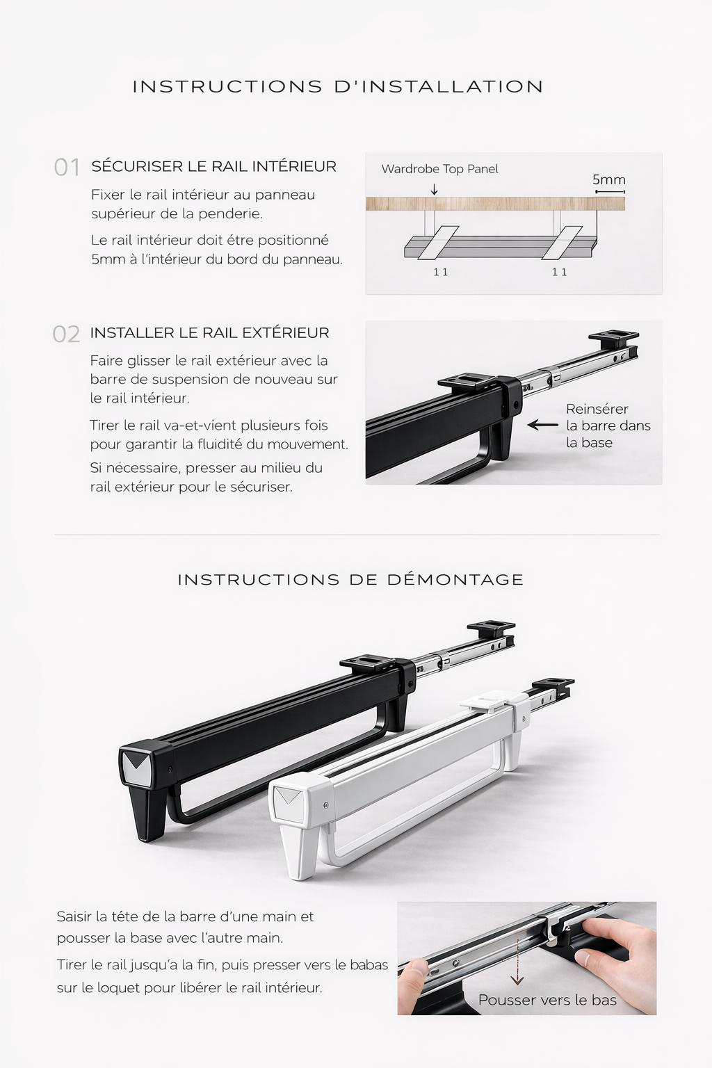 Porte Cintre Rétractable