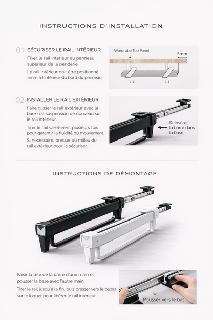 Porte Cintre Rétractable