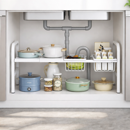 Support de rangement sous évier réglable