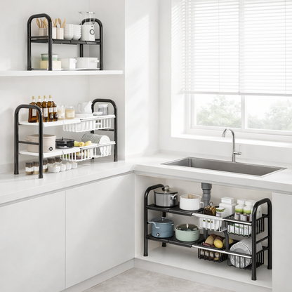 Support de rangement sous évier réglable