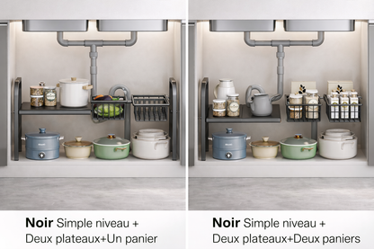 Support de rangement sous évier réglable