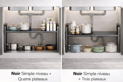 Support de rangement sous évier réglable