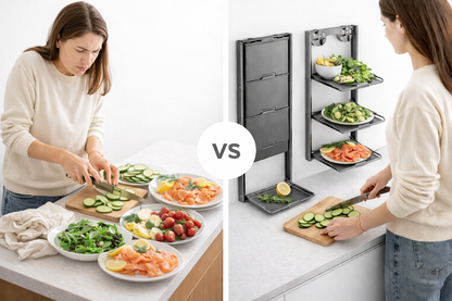 Étagère de Cuisine à Ventouses – Rangement Pliable Sans Perçage