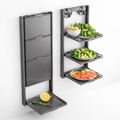 Étagère de Cuisine à Ventouses – Rangement Pliable Sans Perçage